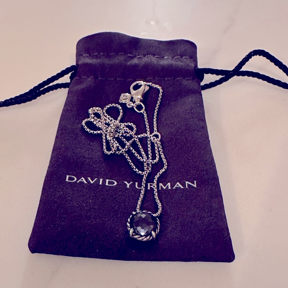 David Yurman Petite Chatelaine Necklace in Sterling Silver with Black Orchid